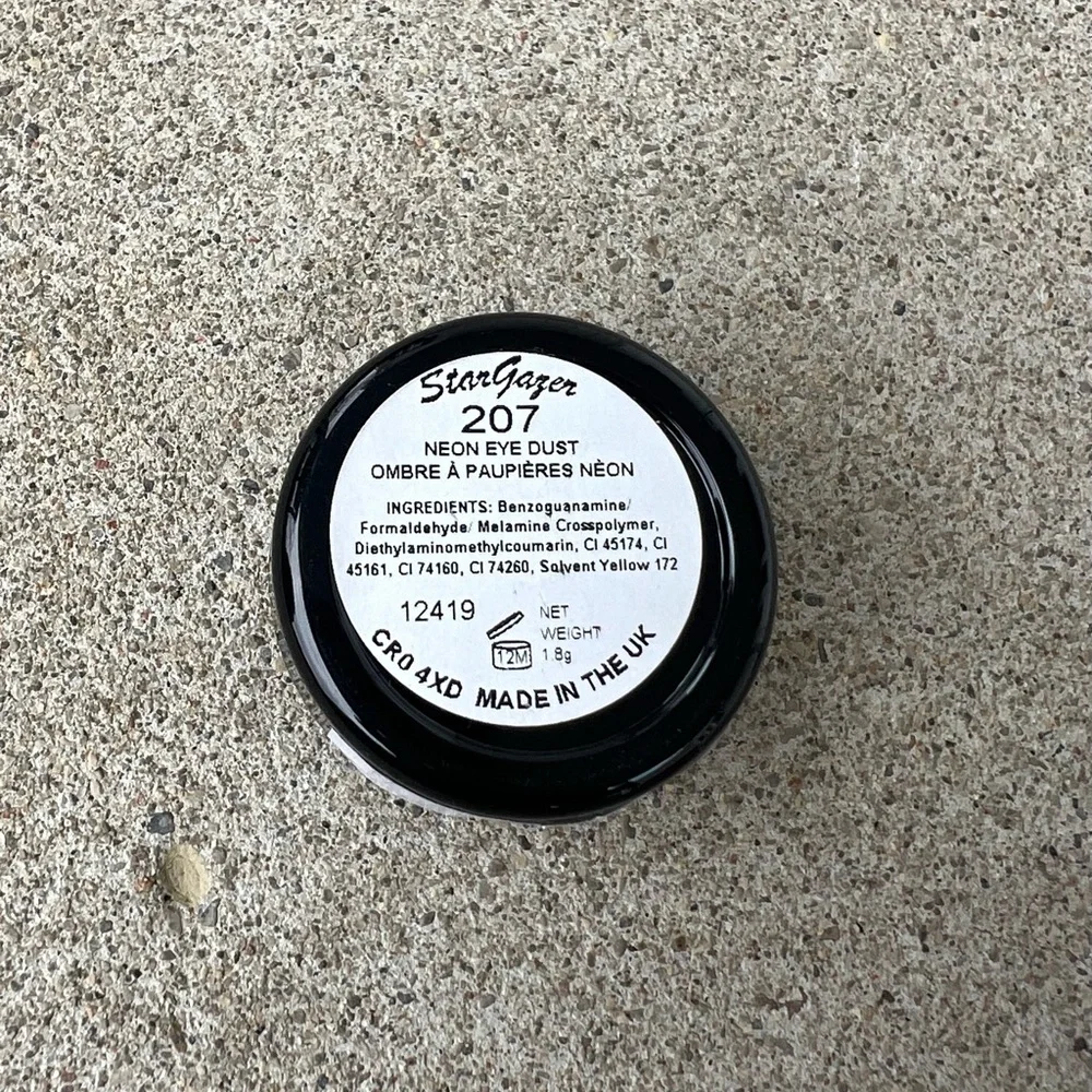 STARGAZER Neon Red Glow in the Dark UV Blacklight Vegan Eyeshadow Powder NEW